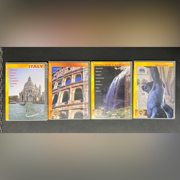 GlobeTrekker
TravelGuide DVD Set of 4
Italy,Rome,Corsica,Sicily,Sardinia,Tuscany - Picture 3 of 7